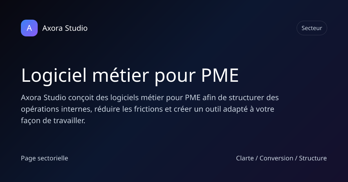 Logiciel métier pour PME