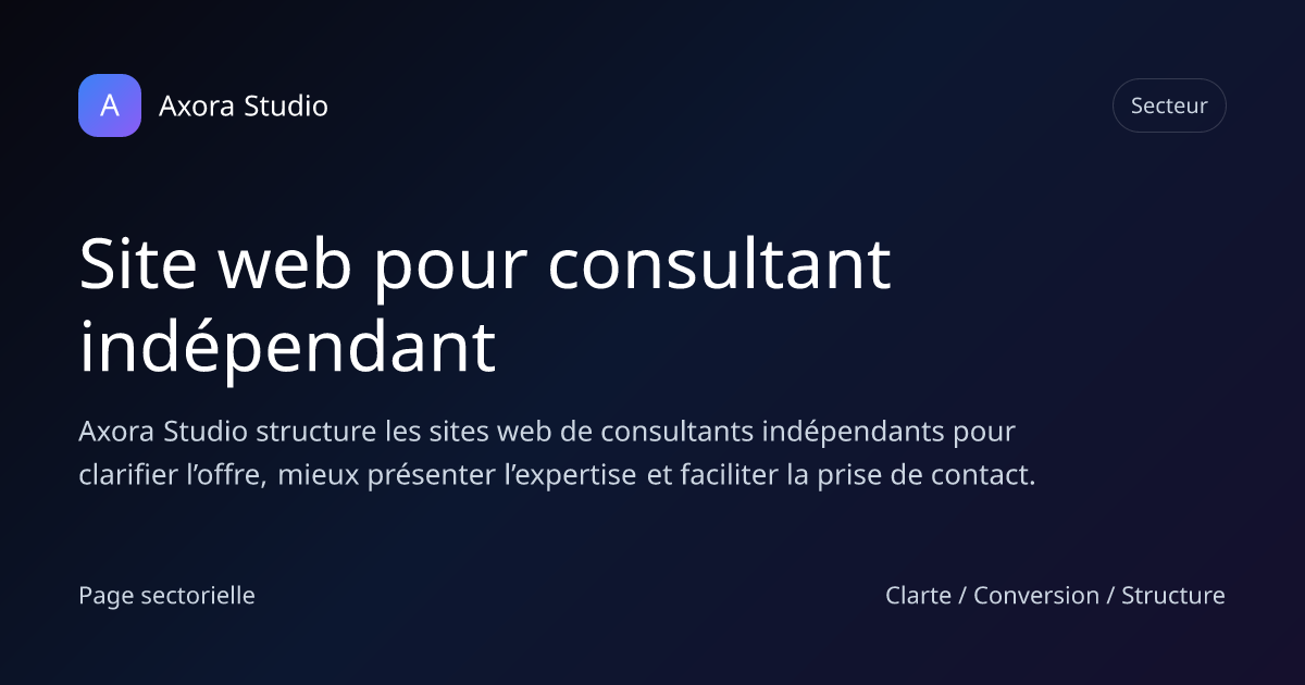 Site web pour consultant indépendant