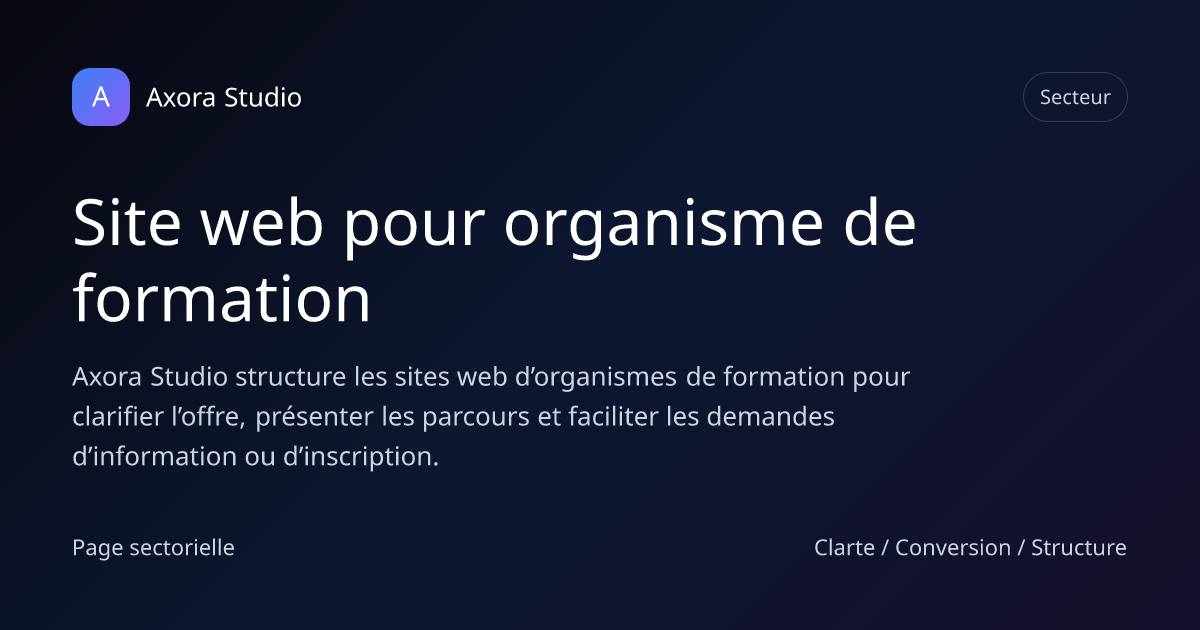 Site web pour organisme de formation