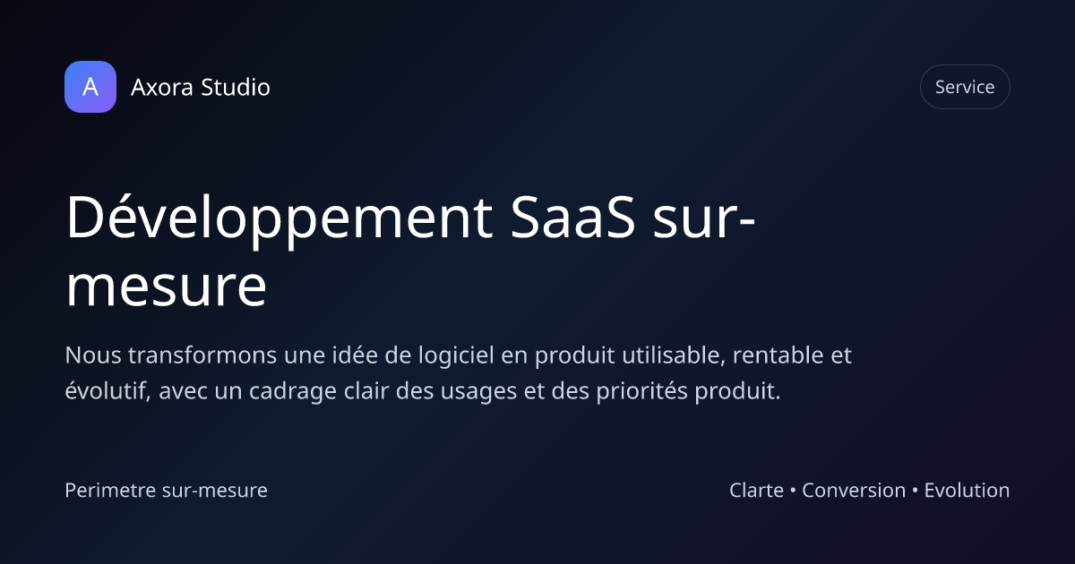 Illustration d'un MVP SaaS ou logiciel métier sur-mesure