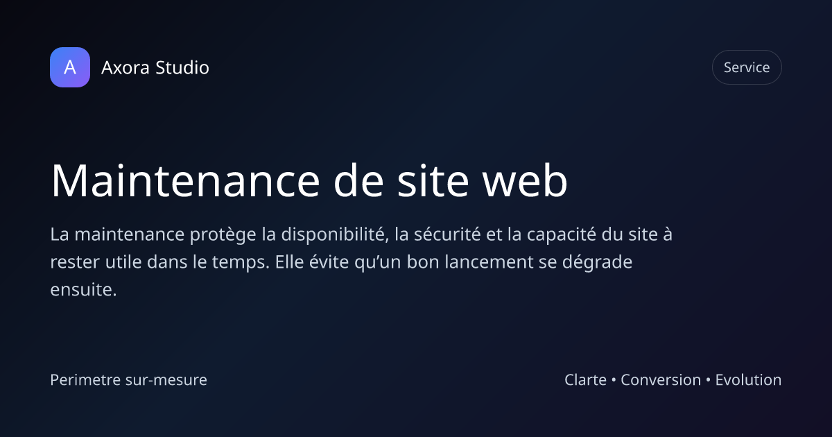 Illustration d'un suivi de maintenance de site web